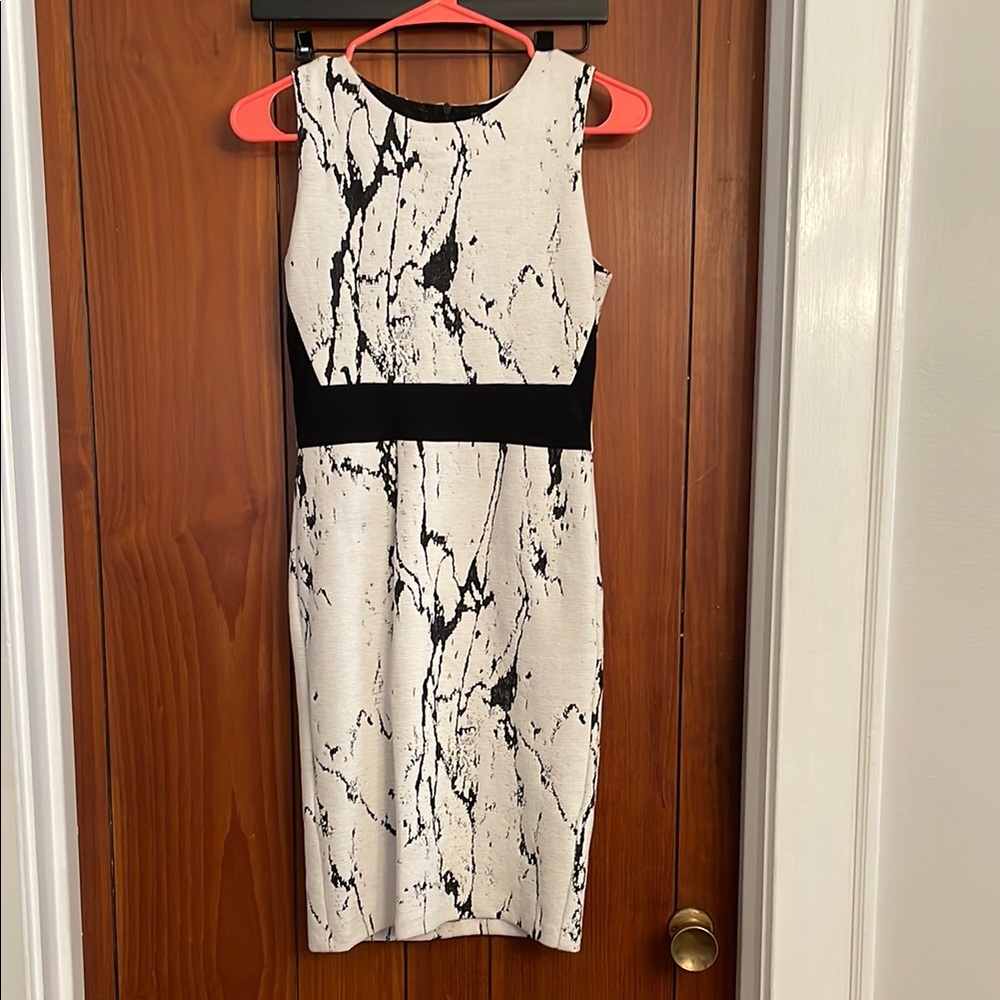 Black and White Marble Print Dress